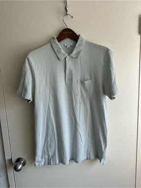 Sunspel Riviera Mint Short Sleeve Polo with Chest Pocket USL